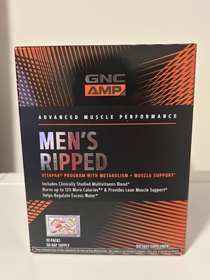 GNC AMP Mens Ripped Vitapak Multivitamins - 30-Day supply (Exp: 01/27)