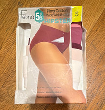 Felina Pima Cotton Hipster Panties 5 Pack S Multicolor Solid Stretch Tagless