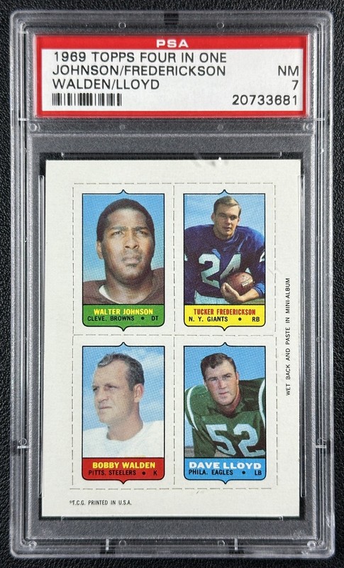 1969 TOPPS FOUR IN ONE 4-IN-1 PSA 7 WALTER JOHNSON WALDEN LLOYD FREDERICKSON 681