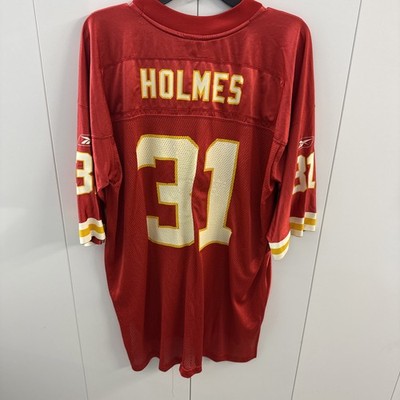 Vintage Priest Holmes #31 Kansas City Chiefs Reebok On Field Red Jersey Size 2XL