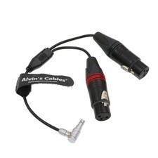 Right Angle 5 Pin to 2x XLR 3 Pin Female Audio Input Cable for Z CAM E2 25cm