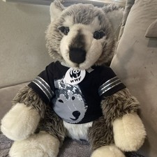 Build A Bear Workshop 12" WWF Gray Wolf Plush Stuffed Animal Wildlife Retired