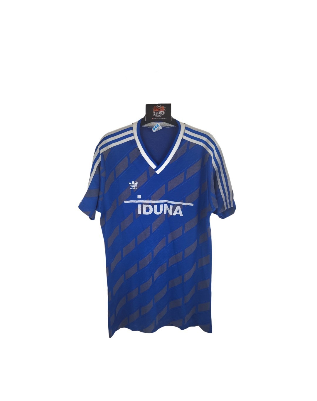 Vintage Adidas Football Template  Shirt 1990s (M)#3 Trikot Iduna Blue Jersey