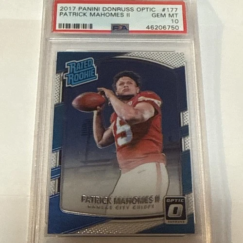 2017 PANINI DONRUSS OPTIC PATRICK MAHOMES II ROOKIE RC CARD #177 PSA 10 GEM MT