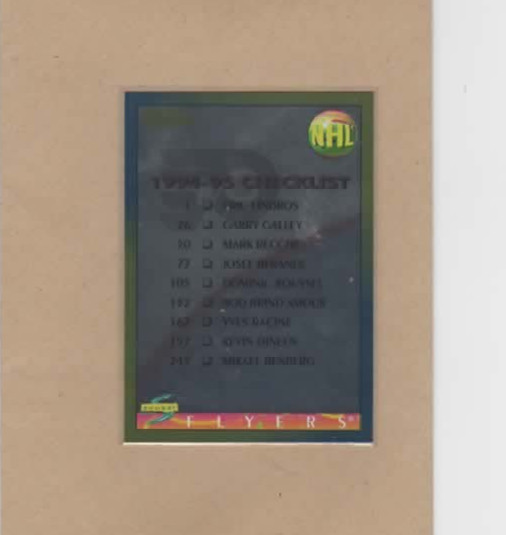 1994-95 Score GOLD LINE # 271 Checklist FLYERS & PENGUINS
