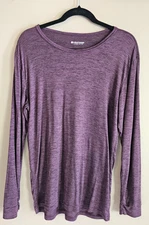 HeatKeep Men's Medium Midweight Base Layer Long Sleeve Crew Neck T-Shirt purple