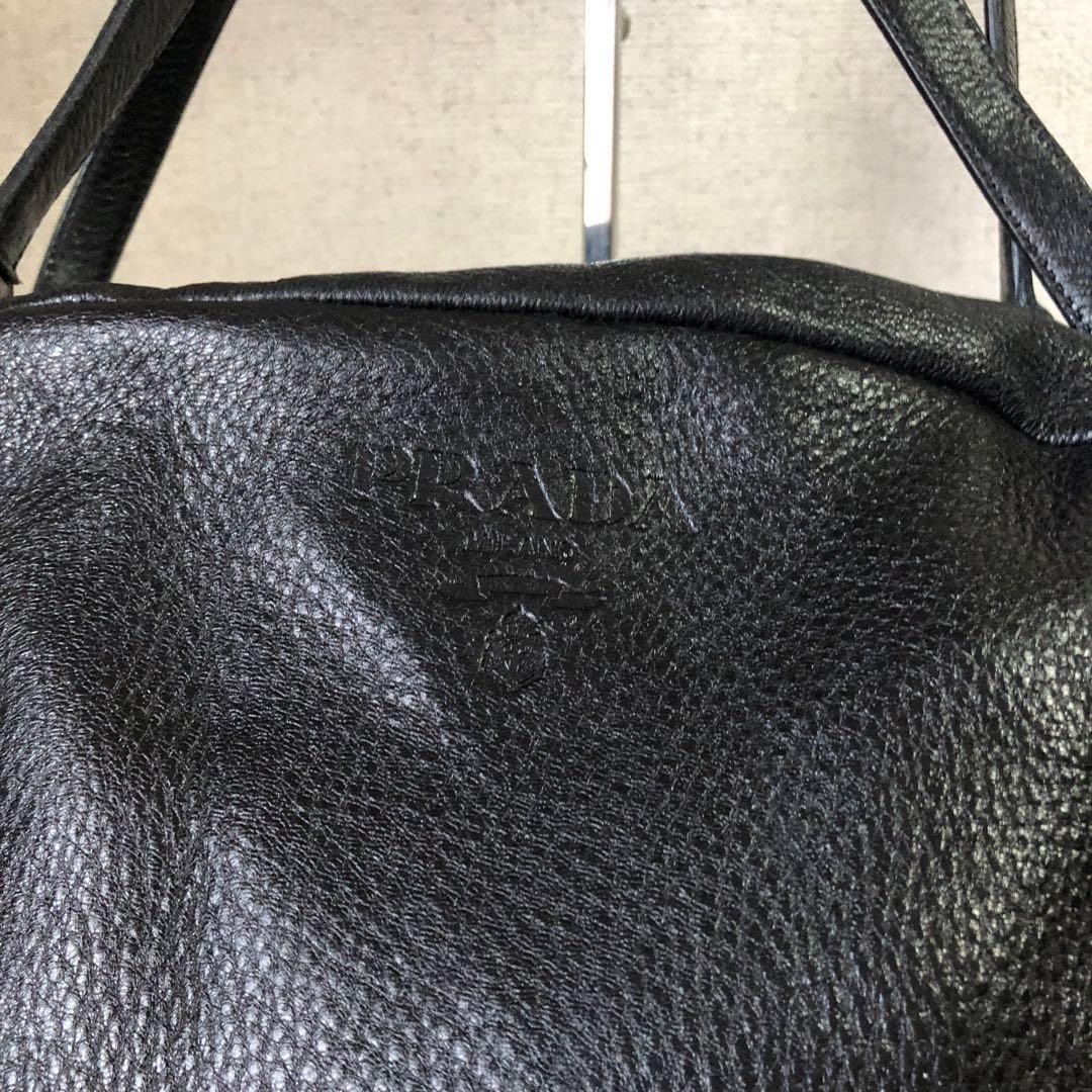 PRADA Women's Shoulder Bag  Boston Leather Black Authentic Used Archive thumbnail 5