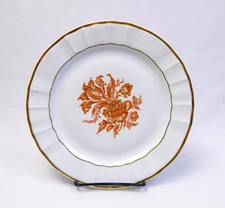 Vtg Bernardaud & Co Limoges France 8.5" Plate PIVOINE Orange Flower Gold Rim