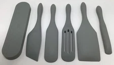 Mad Hungry Spurtle Set 6 Piece Set In Silicone Grey