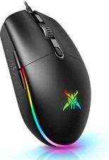 TECKNET Gaming Mouse Wired – RGB Mouse with 6 Programmable Buttons, 8000 DPI, 10