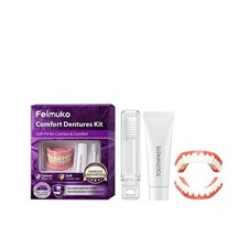 Full Set Upper Lower Denture Teeth Natural Fit Silicone False Teeth Comfort