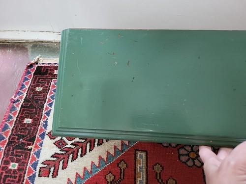 Vtg Green Ethan Allen Distressed Wall Shelf 28 X 8 X 9.5 - Picture 5 of 12