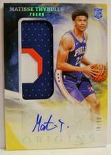 MATISSE THYBULLE RC #189 /10 AUTO RELIC ORIGINS PANINI BASKETBALL 2019-20