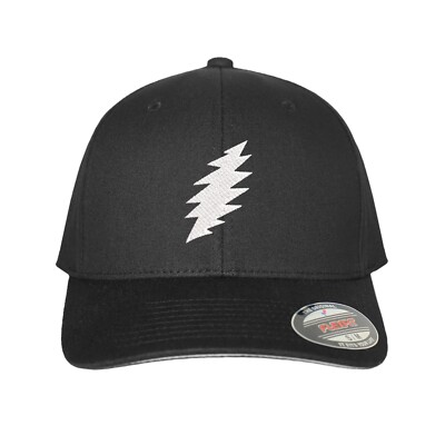 Grateful Dead SYF Bolt Embroidered Logo Flex Fit Hat Adult Funny
