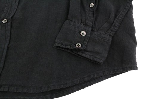 Diesel S-East-Long-Lin Men's Shirt XL Western Linen UVP 175 Spread Collar Black - Picture 5 of 10