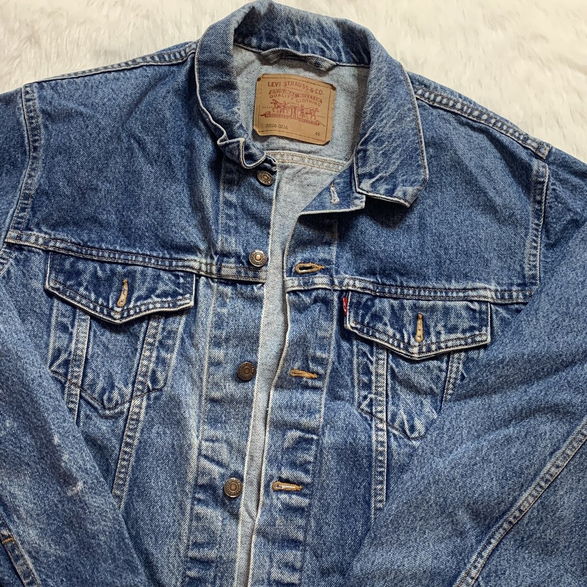 Mens Size 46 Vintage Levis Type III Denim Trucker Jean Mens Size 46 Vintage Levis Type III Denim Trucker Jean