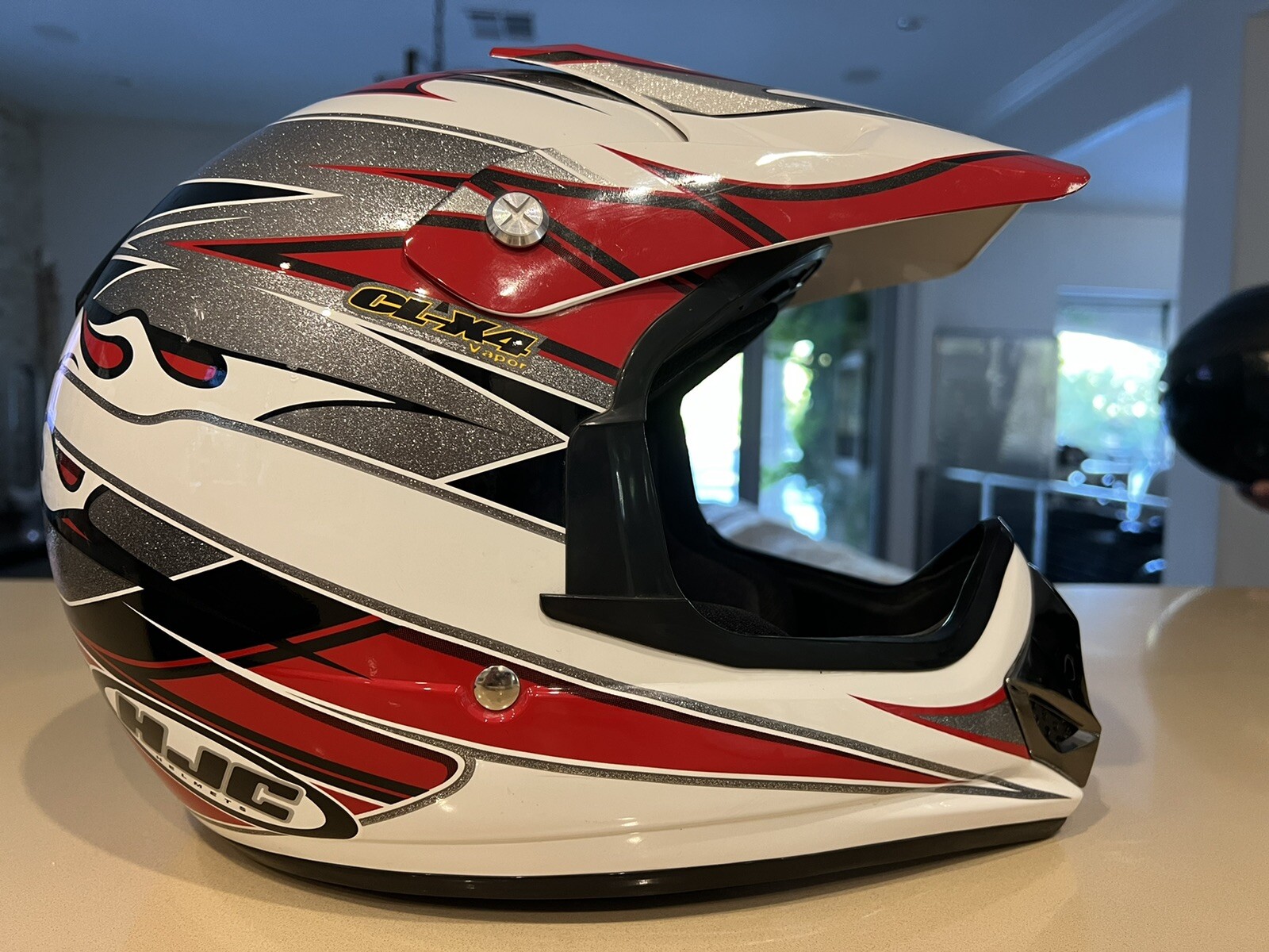 HJC CLX4 Vapor Helmet Large black white silver red eBay