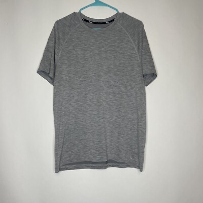 Rhone Shirt Mens Large Gray Performance Short Sleeve Stretch Gym Workout