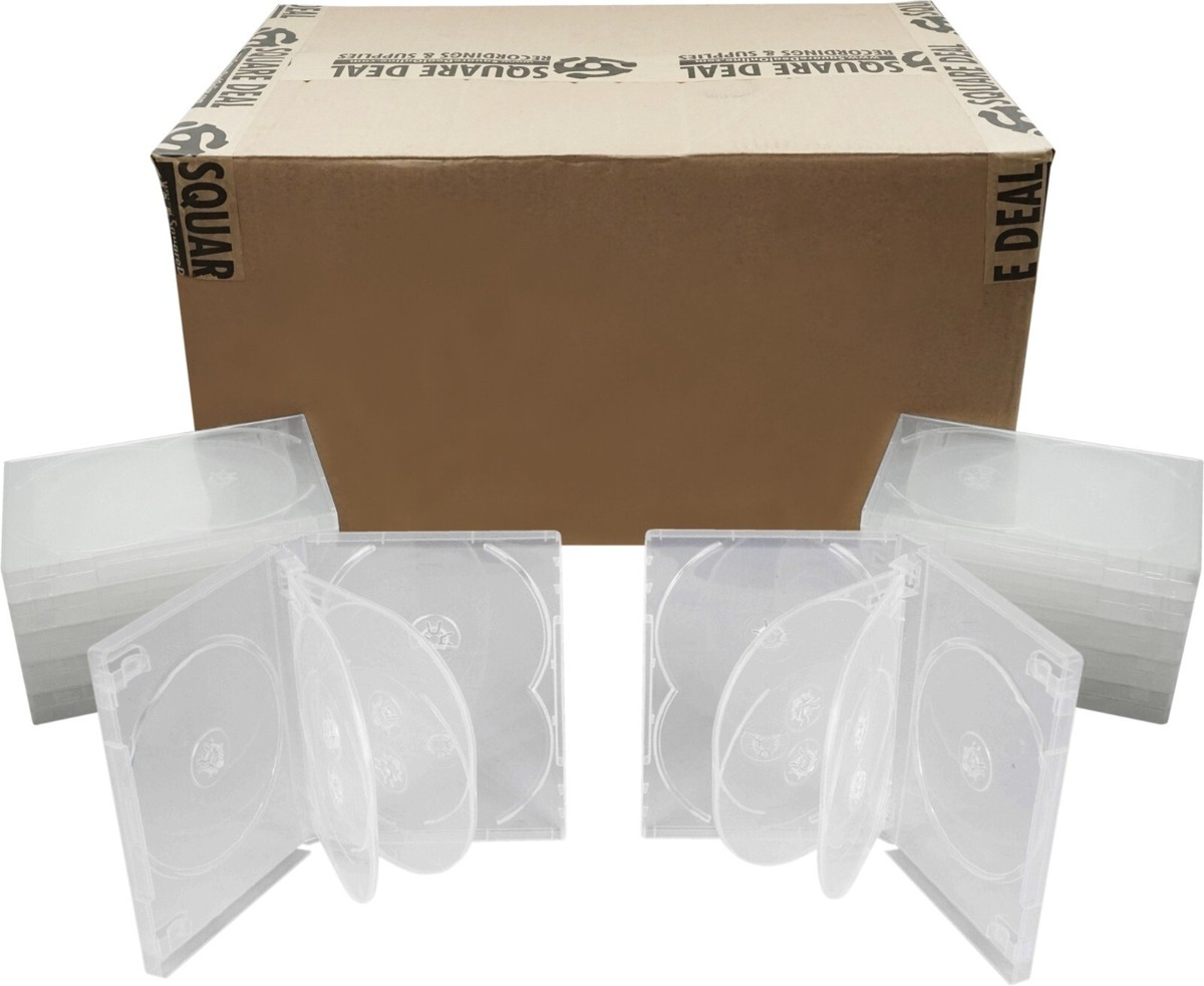 100) 7 Disc Capacity Clear DVD Boxes Cases Multi Replacements 22mm