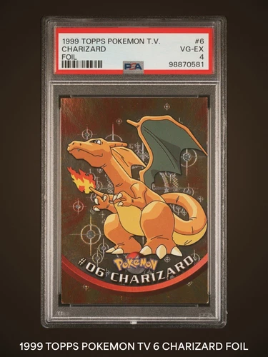 1999 TOPPS POKEMON TV CHARIZARD #6 FOIL PSA 4 EX VINTAGE CHARIZARD TV 🔥🔥🔥