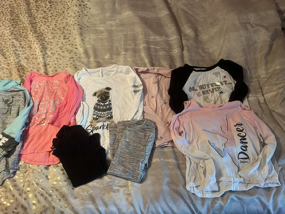 Girls Youth Justice Lot Size 6 Short & Long Sleeve T-Shirts  - Image 3 of 4