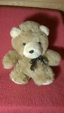 12" Vtg. Amtoy Korea TAN BROWN TEDDY BEAR plush stuffed animal toy