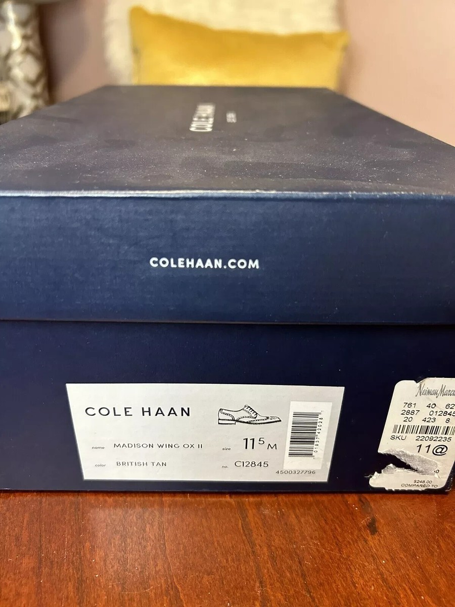 Cole Haan Shoes Men Madison Wing Ox II Size 11 British Tan Leather New Wingtip Cole Haan Shoes Men Madison Wing Ox II Size 11 British Tan  main image 2