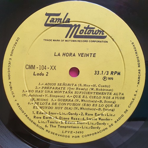 V/A DIANA ROSS STEVIE WONDER THE TEMPTATIONS 1970 MONO UNIQ CVR & ERRORS CHILEAN - Picture 13 of 17