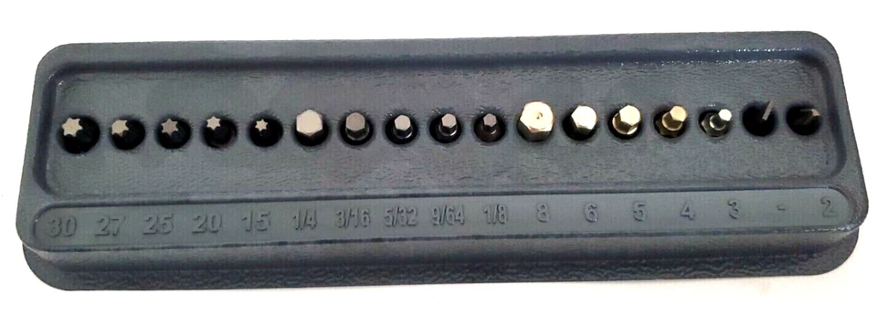 HERRAMIENTAS ENCAJABLES EE. UU. 17 Piezas 1/4" Hex Drive Bajo Perfil Juego de Brocas Rechonchas SDMS17 NUEVO+ Foto 2 de 4