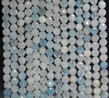 4MM AQUAMARINE GEMSTONE GRADE AAA MICRO FACETED ROUND LOOSE BEADS 15.5"