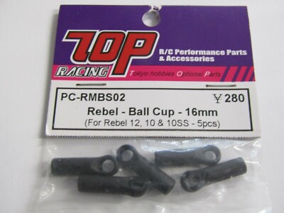 TOP Racing Rebel Ball Cup 16mm / 5 Stück - für Rebel 12/10/10SS PC-RMBS02