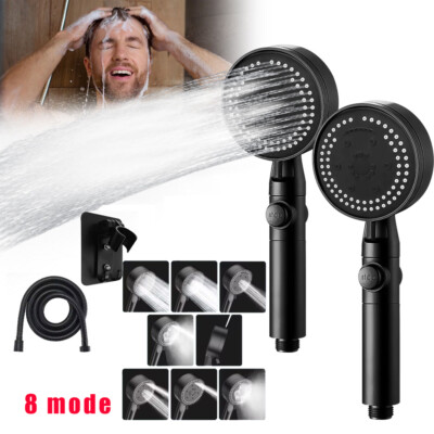 #ad 8 Mode High Pressure Shower Head with Hose amp; On Off Switch RV Camper Sprinkler $26.99