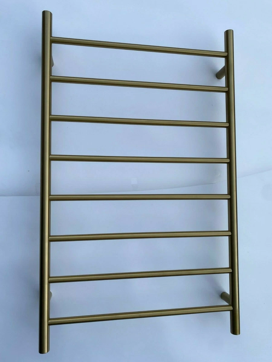 Burnished Brass Gold Copper Non Heated Towel Rail rack Round 8 bar 620 mm w  | eBay