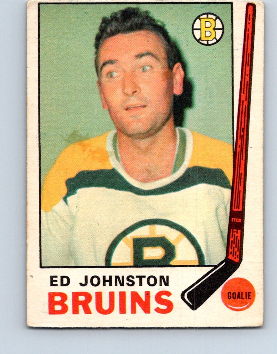 VINTAGE HOCKEY CARD 1969 OPC BOSTON BRUINS ED JOHNSTON NO5