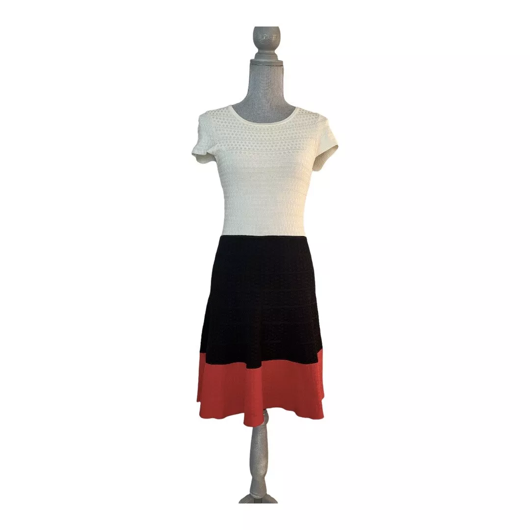 Karen Millen Color Block Flare Knit Dress SIZE 2