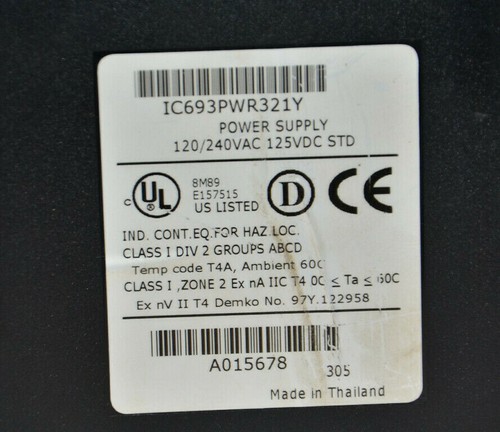IC693PWR321Y General Electric 120/240VAC Power Supply 9030 Series --SA - Picture 2 of 2