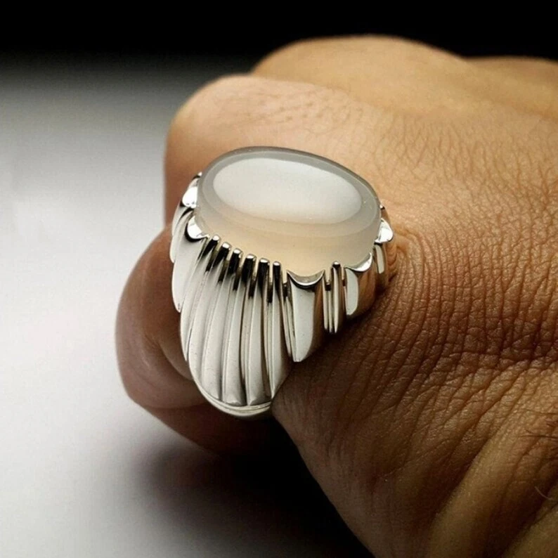 Agate on sale ring mens