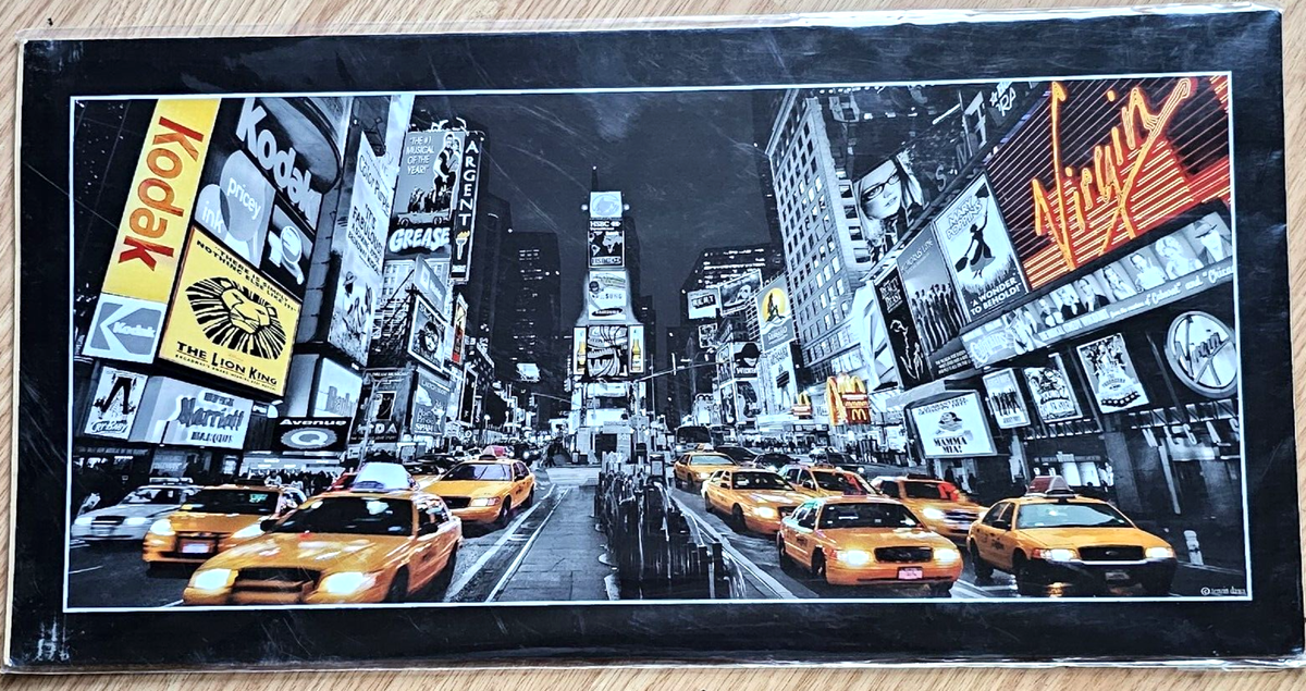 Vintage New York City Times Square At Night Color Photo Art Print