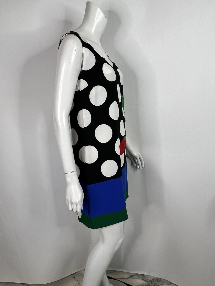 Vtg Moschino Cheap & Chic Polka Dot Fruit Print Dress 40 S