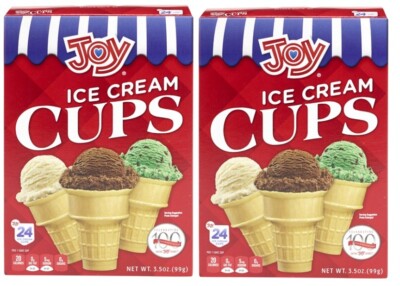 Joy Ice Cream Cone Cups Crispy Wafer, 24 Ct. (2 Boxes)