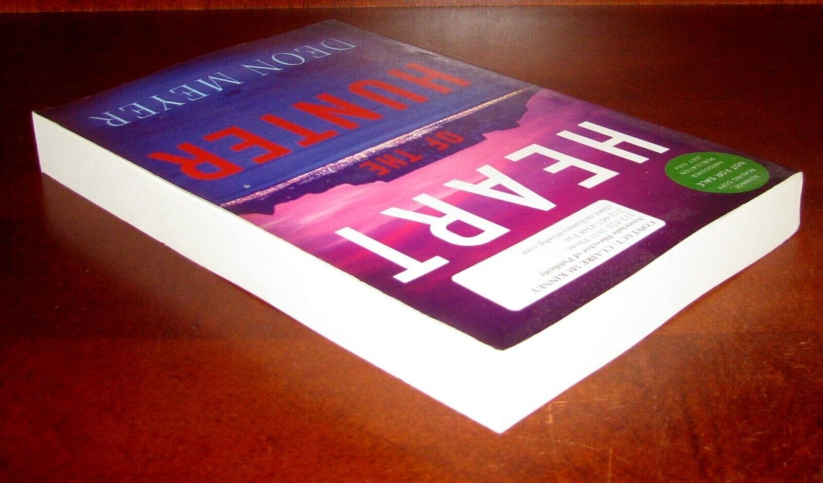 Heart of the Hunter Deon Meyer ARC Uncorrected Proof 1st Edition Paperback