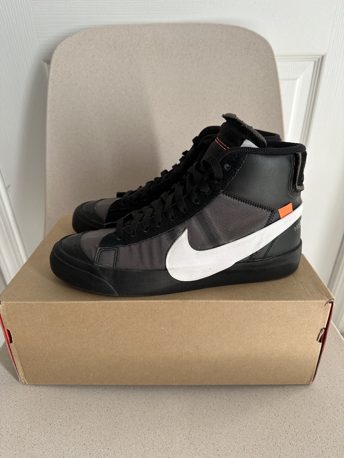 OFF WHITE X NIKE Taglia 8 5 Nike Blazer Mid x BIANCO SPORCO ""Grim Reapers"" 2018