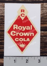 Vintage RC Cola Royal Crown diamond shaped soda pop sticker decal