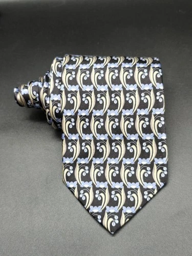 Ermenegildo Zenga XL Silk Tie Blue Floral Italy