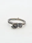 Vintage Sterling Silver 925 Heart In Hand Double Band Ring Size 8