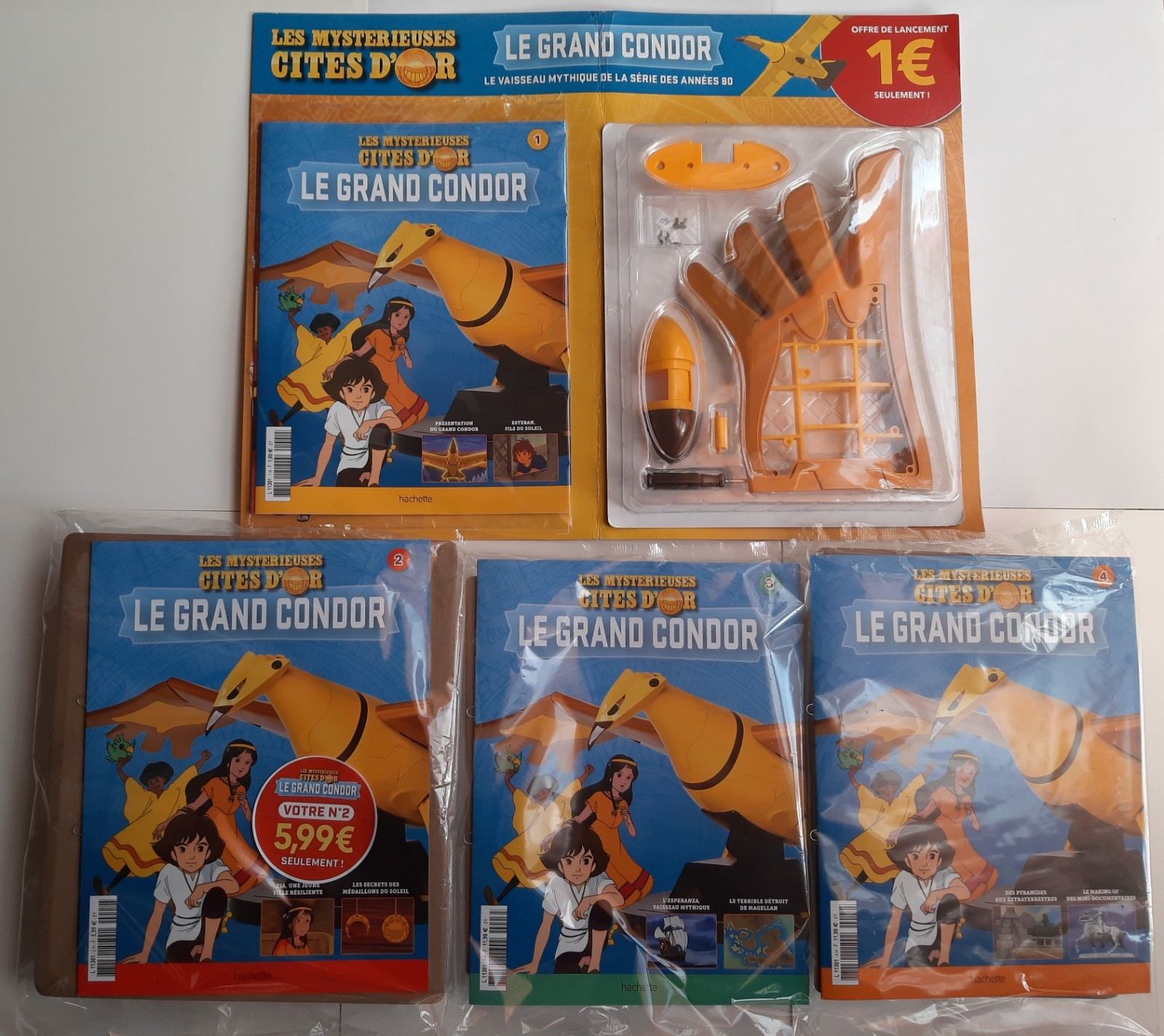 4 N° Neufs Test Hachette Les Mystérieuses Cités d'Or Collection BD Grand Condor