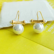 Julie Vos Bamboo Pearl Earrings - Gold