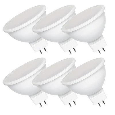 6 x LED Reflektor MR16 6W = 50W GU5,3 430lm 830 warmweiß 3000K maxi flood 100°