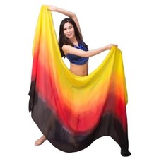 Women 100 Real Silk Belly Dance Veils Dancing Hand Scarves Black Red Yellow