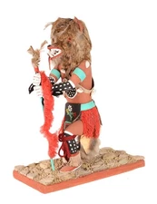Hopi Pueblo Kachina Wolf Doll By Mollie Ugualla